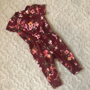 💐🌿 Burgundy Floral 12Mon Jumpsuit